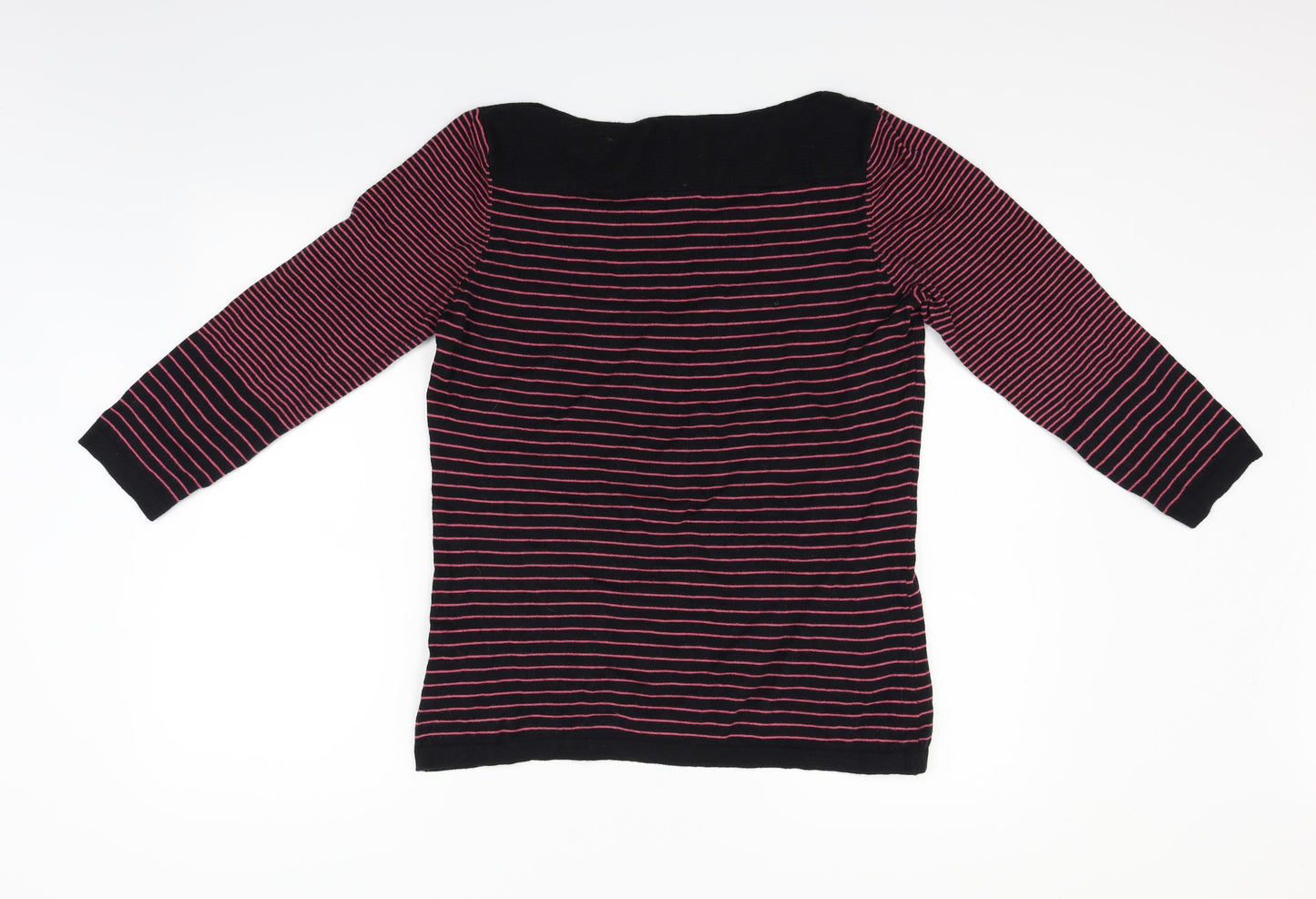NEXT Womens Black Striped  Pullover Jumper Size 12