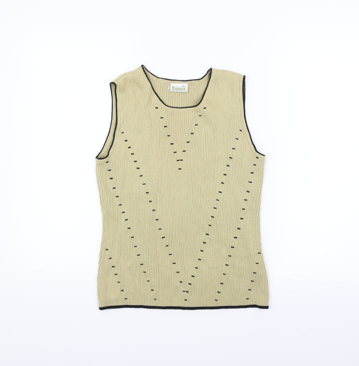 Roman Womens Beige   Vest Jumper Size M