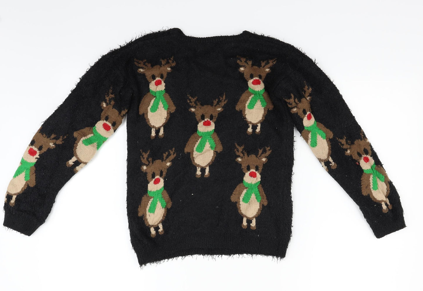 Nutmeg Girls Blue   Pullover Jumper Size 12-13 Years  - Raindeer