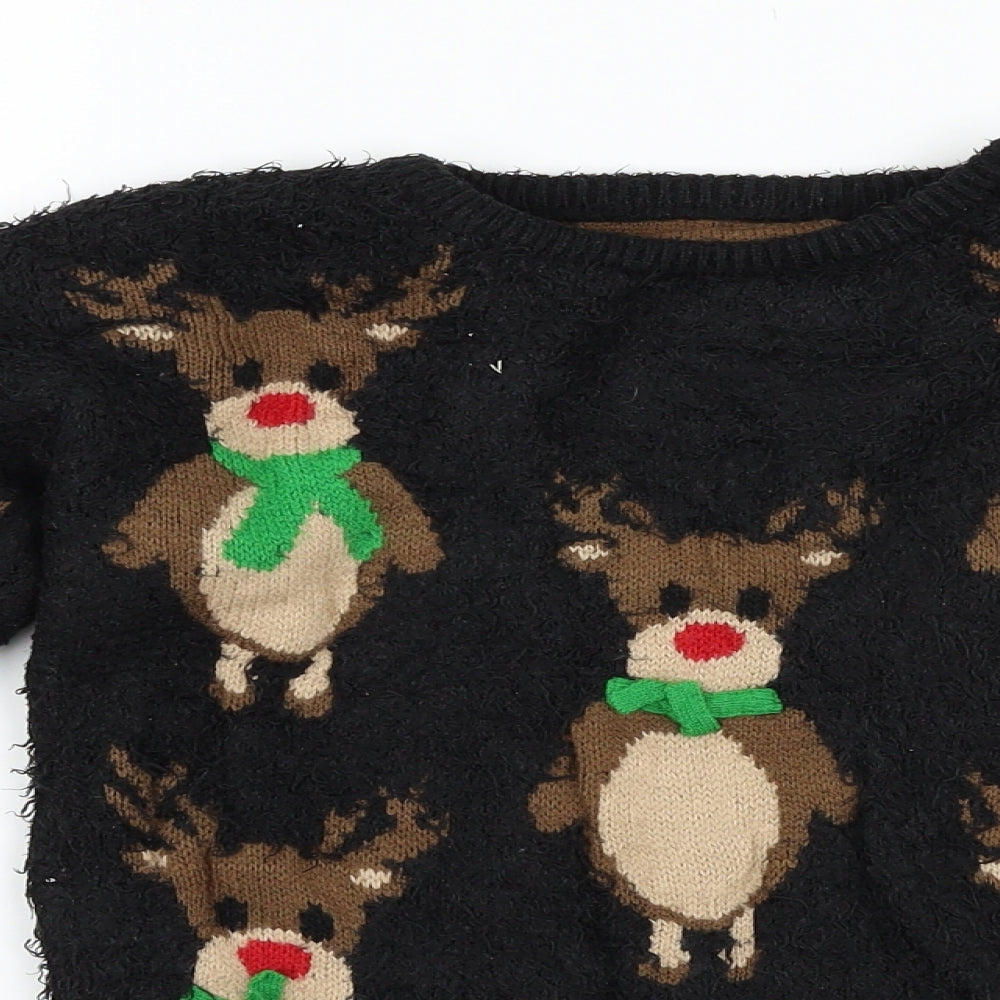 Nutmeg Girls Blue   Pullover Jumper Size 12-13 Years  - Raindeer