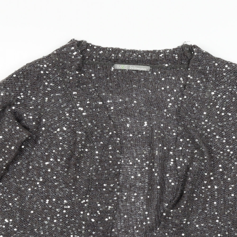 NEXT Womens Green   Cardigan Jumper Size L  - Sequin detail