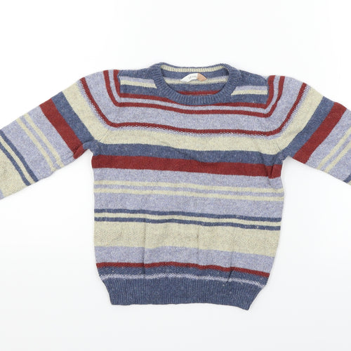 John Lewis Girls Blue Striped  Pullover Jumper Size 5 Years