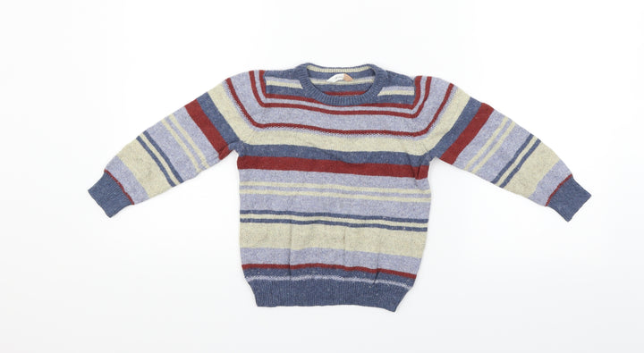John Lewis Girls Blue Striped  Pullover Jumper Size 5 Years
