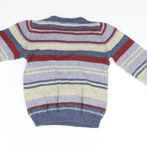 John Lewis Girls Blue Striped  Pullover Jumper Size 5 Years