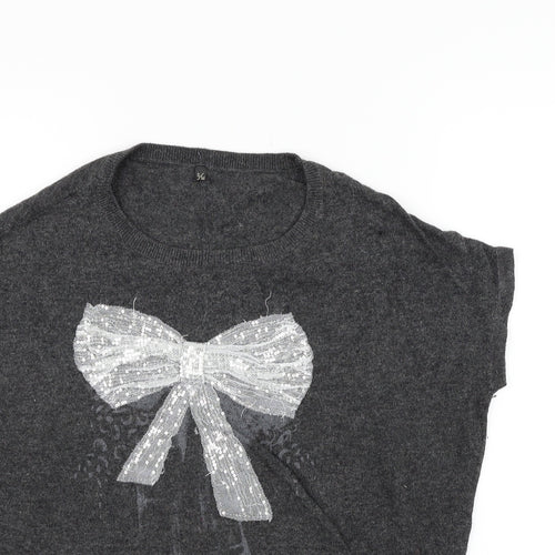 Preworn Womens Grey   Vest Jumper Size M  - bow
