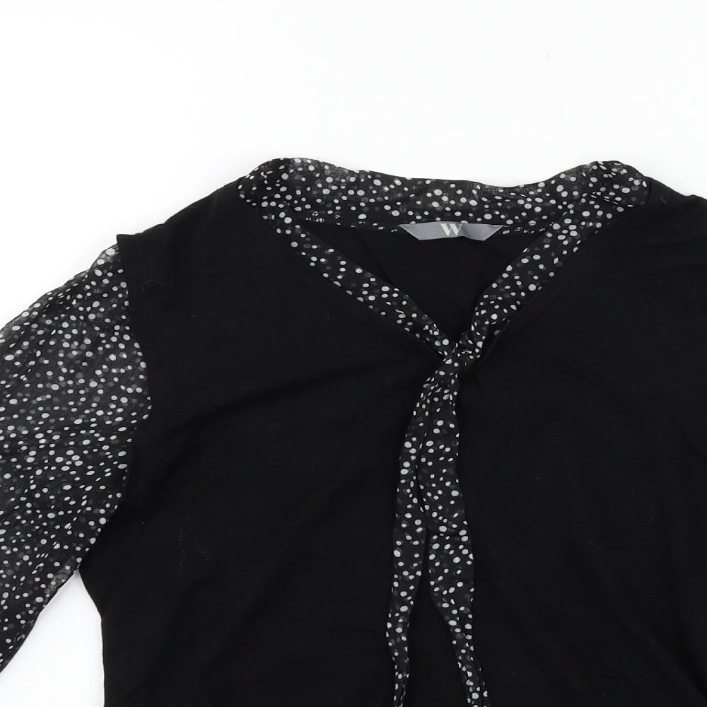 BHS Womens Black Polka Dot  Basic Blouse Size 14