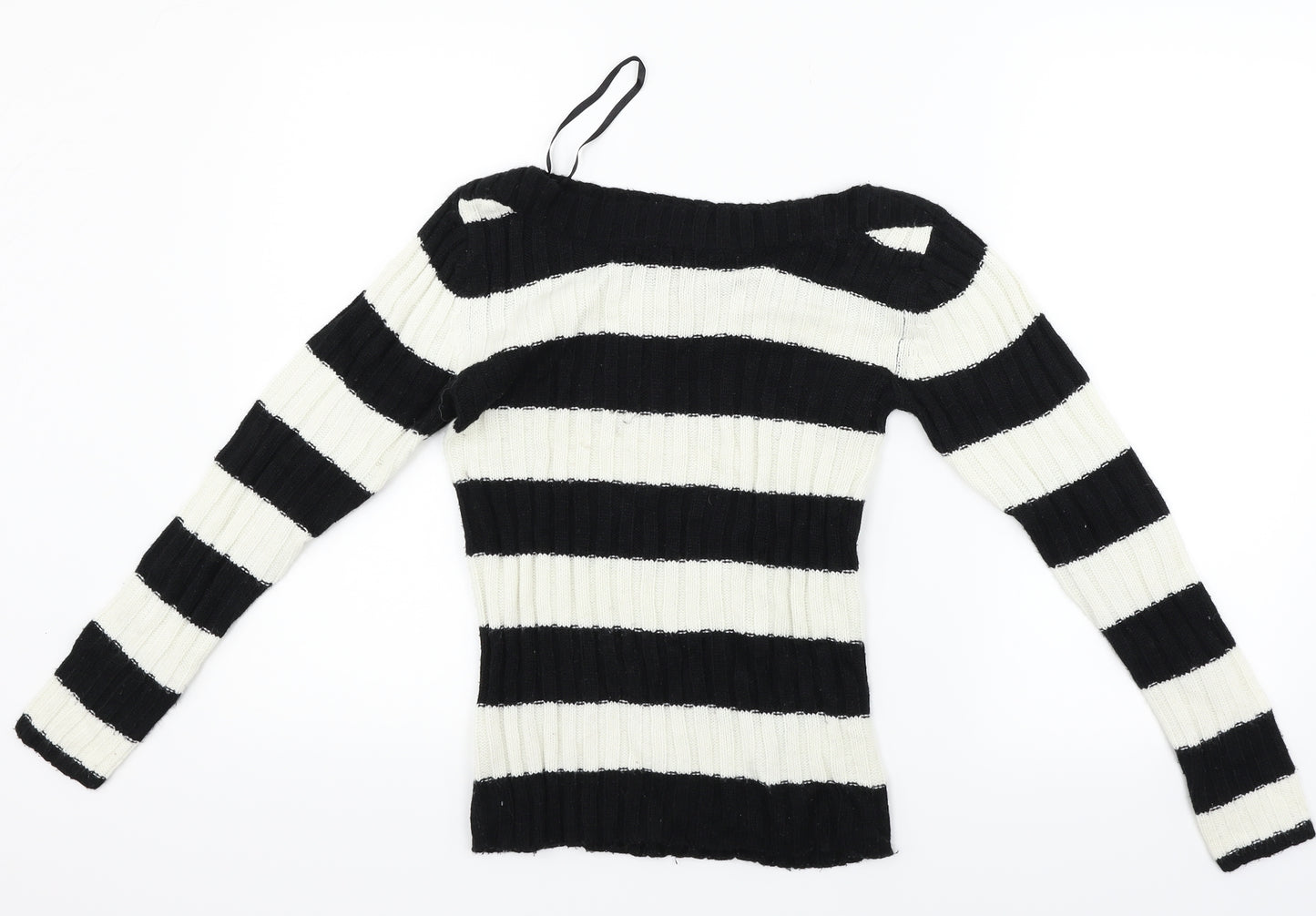 Phillip russel Womens White Striped  Pullover Jumper Size S