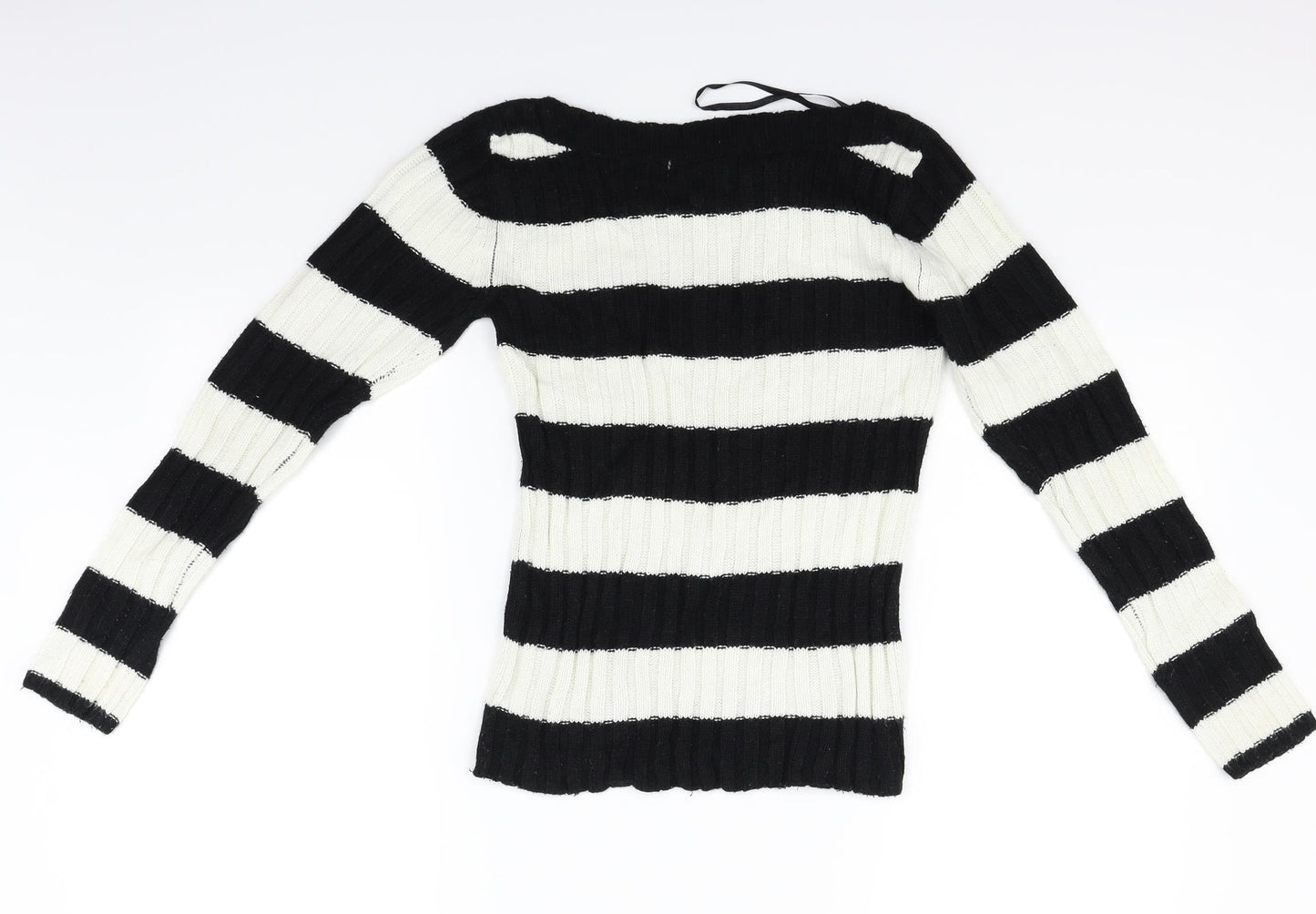 Phillip russel Womens White Striped  Pullover Jumper Size S