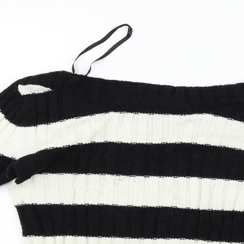 Phillip russel Womens White Striped  Pullover Jumper Size S