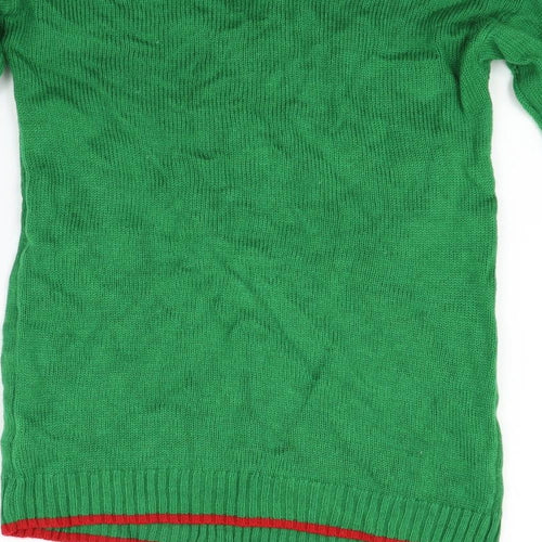 daisy shopper Womens Green   Pullover Jumper Size M  - Merry Christmas