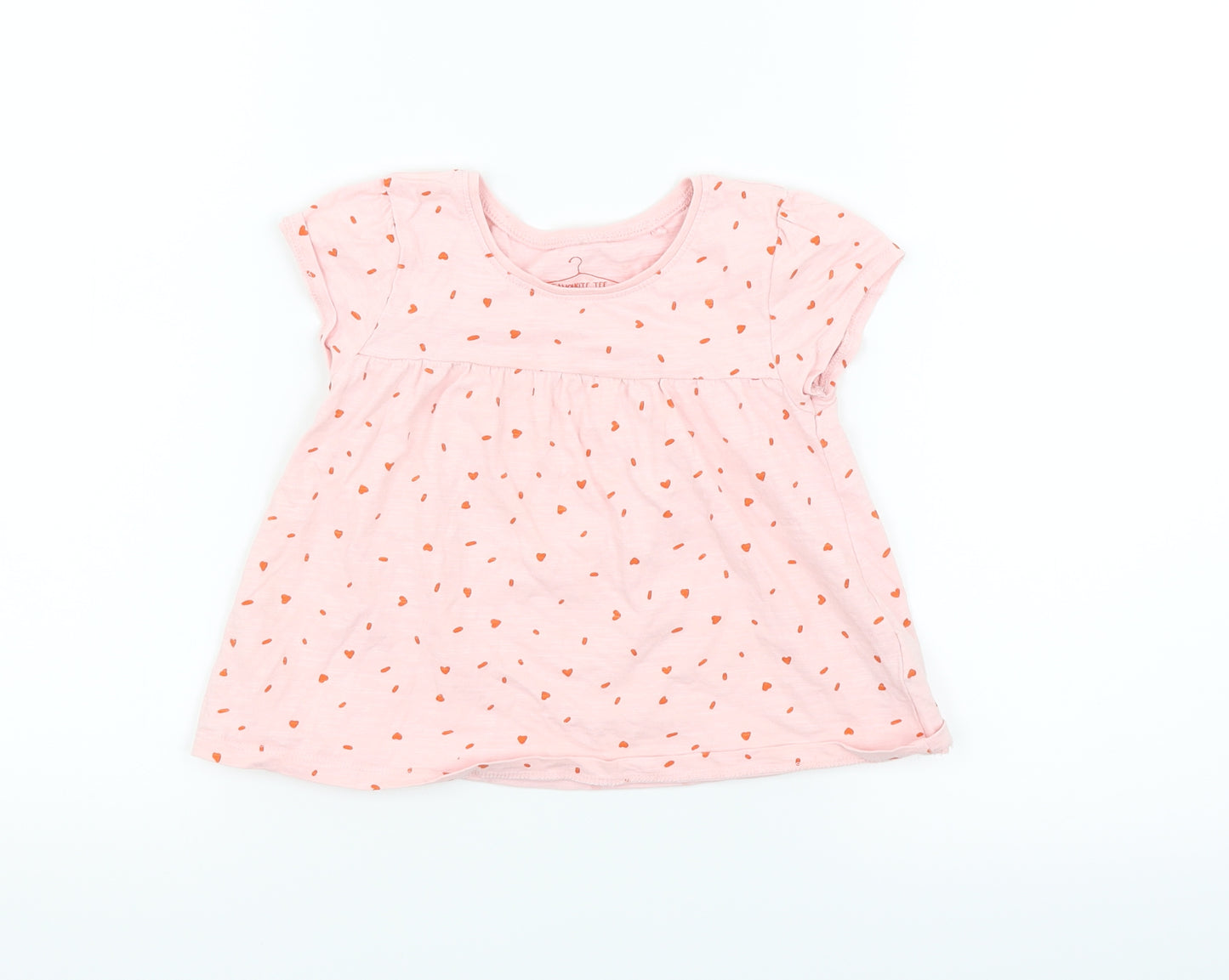 NEXT Girls Pink Polka Dot  Basic T-Shirt Size 3-4 Years