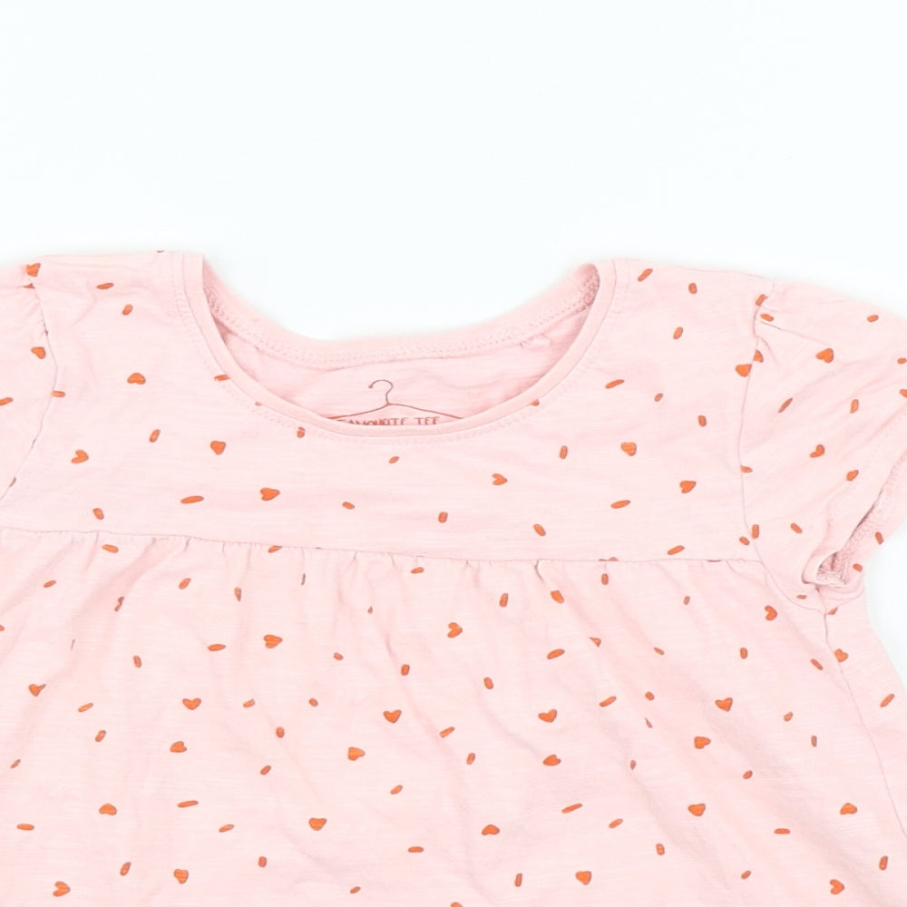NEXT Girls Pink Polka Dot  Basic T-Shirt Size 3-4 Years