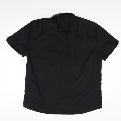 Peacocks Mens Black    Button-Up Size 2XL