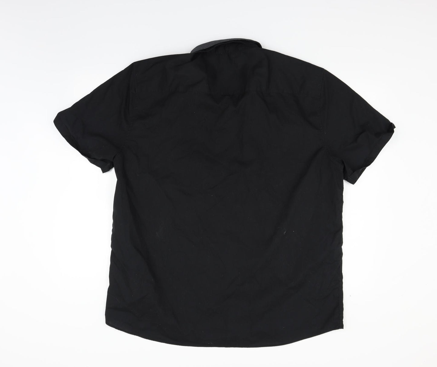 Peacocks Mens Black    Button-Up Size 2XL