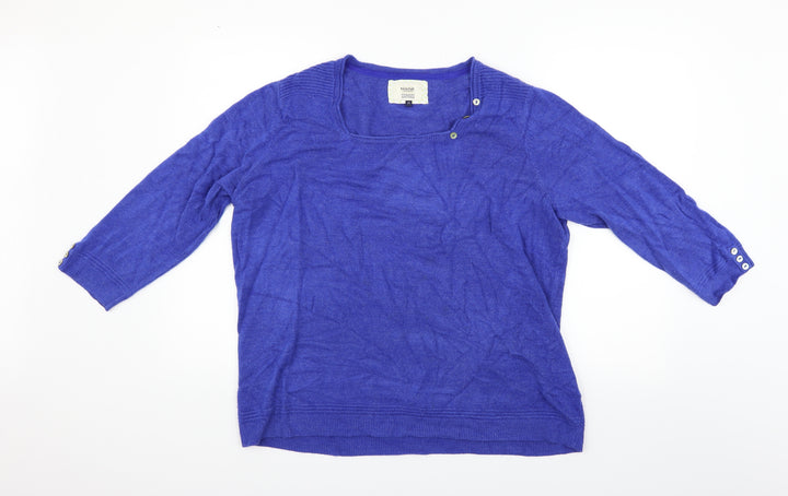 Maine Womens Blue Pullover Jumper Size 22