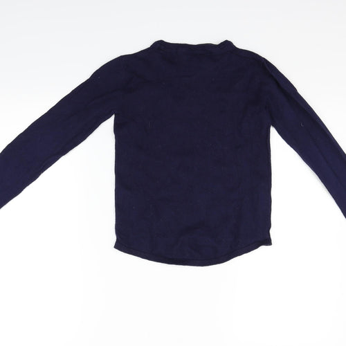 H&M Girls Blue   Basic T-Shirt Size 11 Years  - Sequin detail