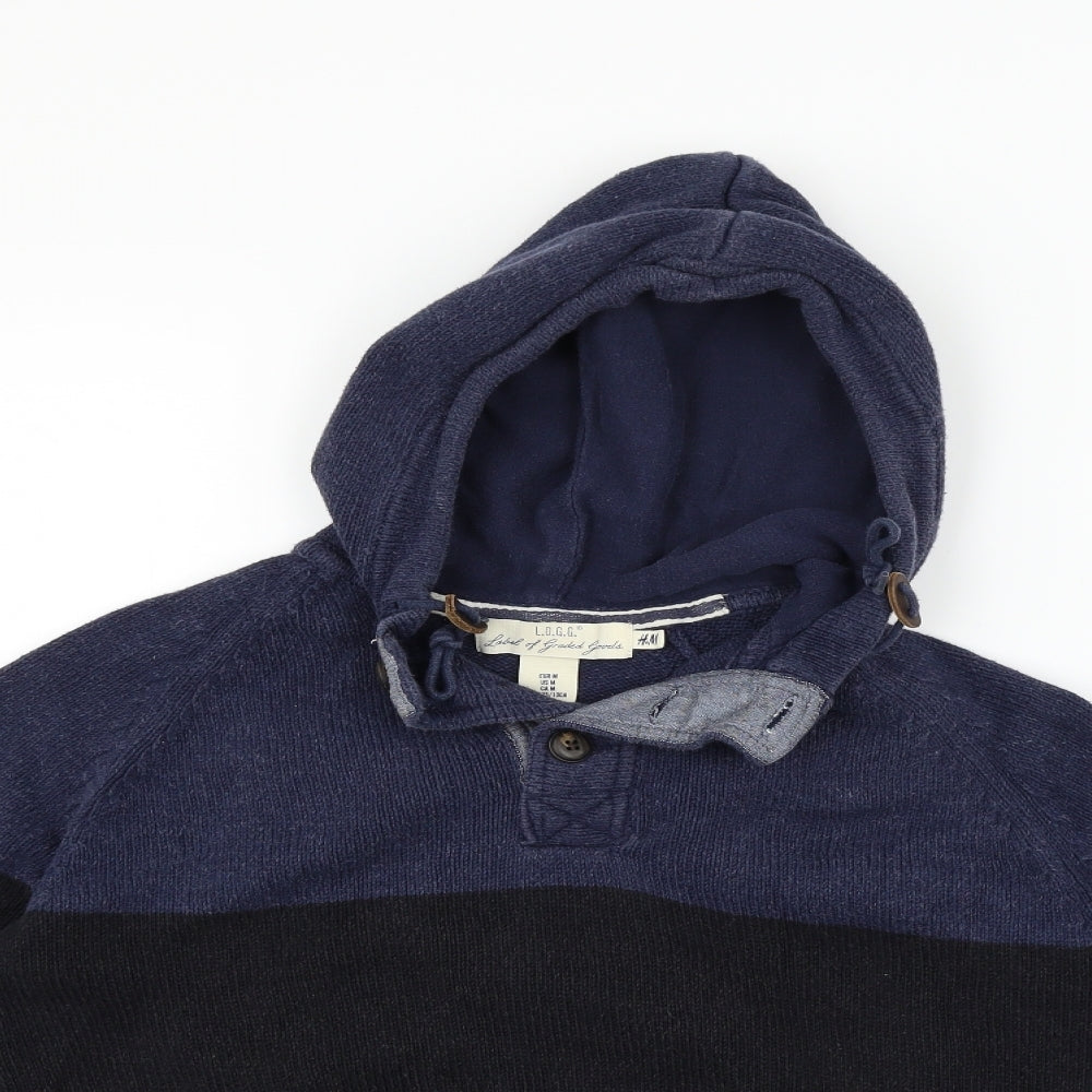 H&M Mens Blue   Pullover Hoodie Size M