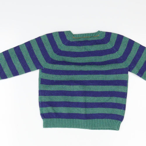 John Lewis Boys Blue Striped  Pullover Jumper Size 2-3 Years  - fox
