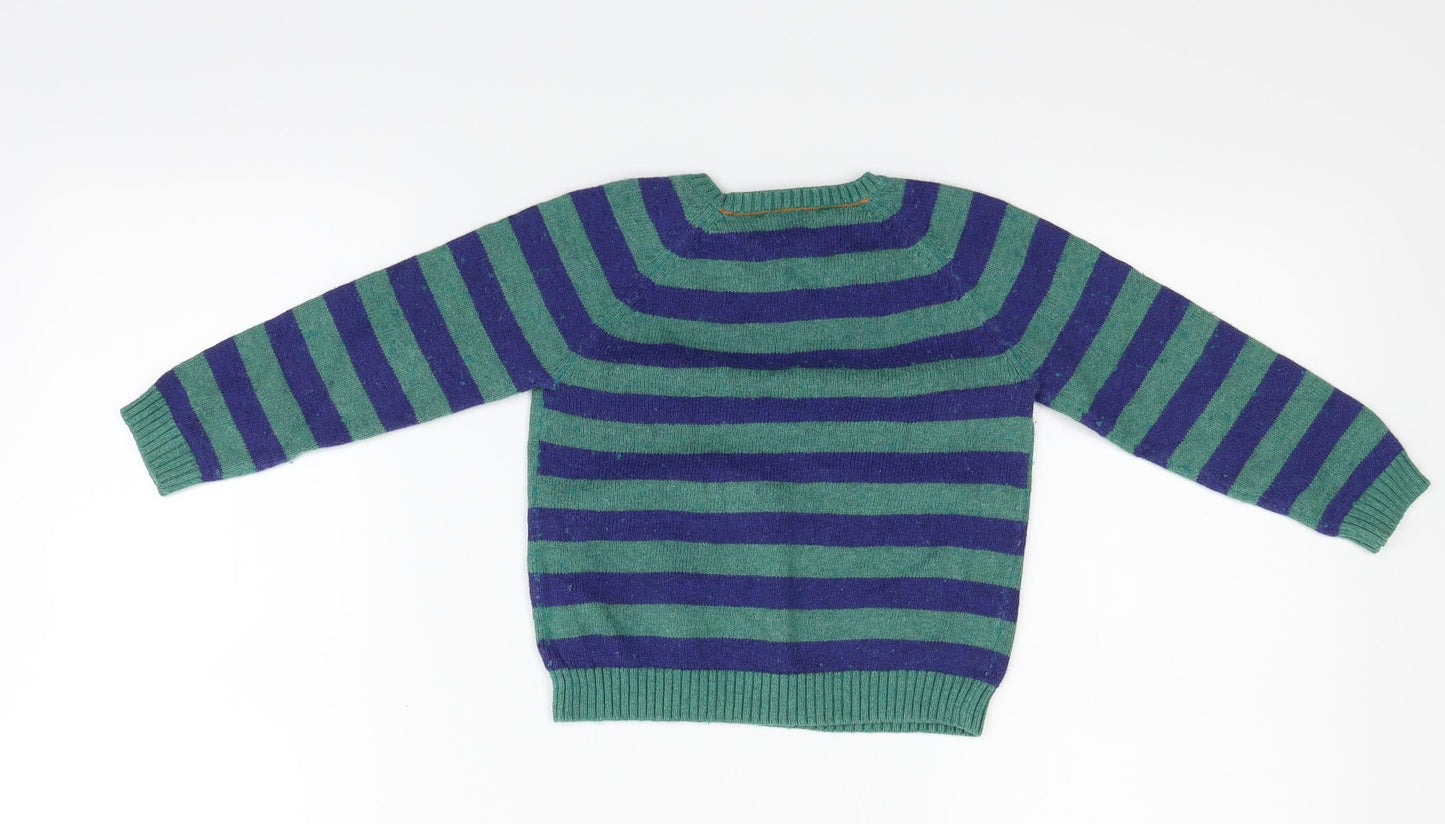 John Lewis Boys Blue Striped  Pullover Jumper Size 2-3 Years  - fox
