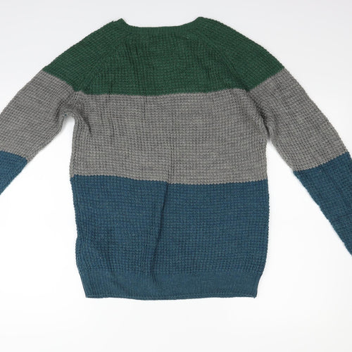 alcott Mens Blue Striped  Pullover Jumper Size L