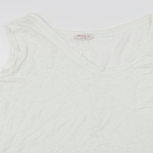 SUZY  Womens White   Basic T-Shirt Size M
