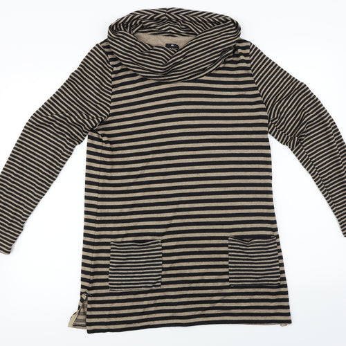 t.i.g.i Womens Brown Striped  Pullover Jumper Size 12
