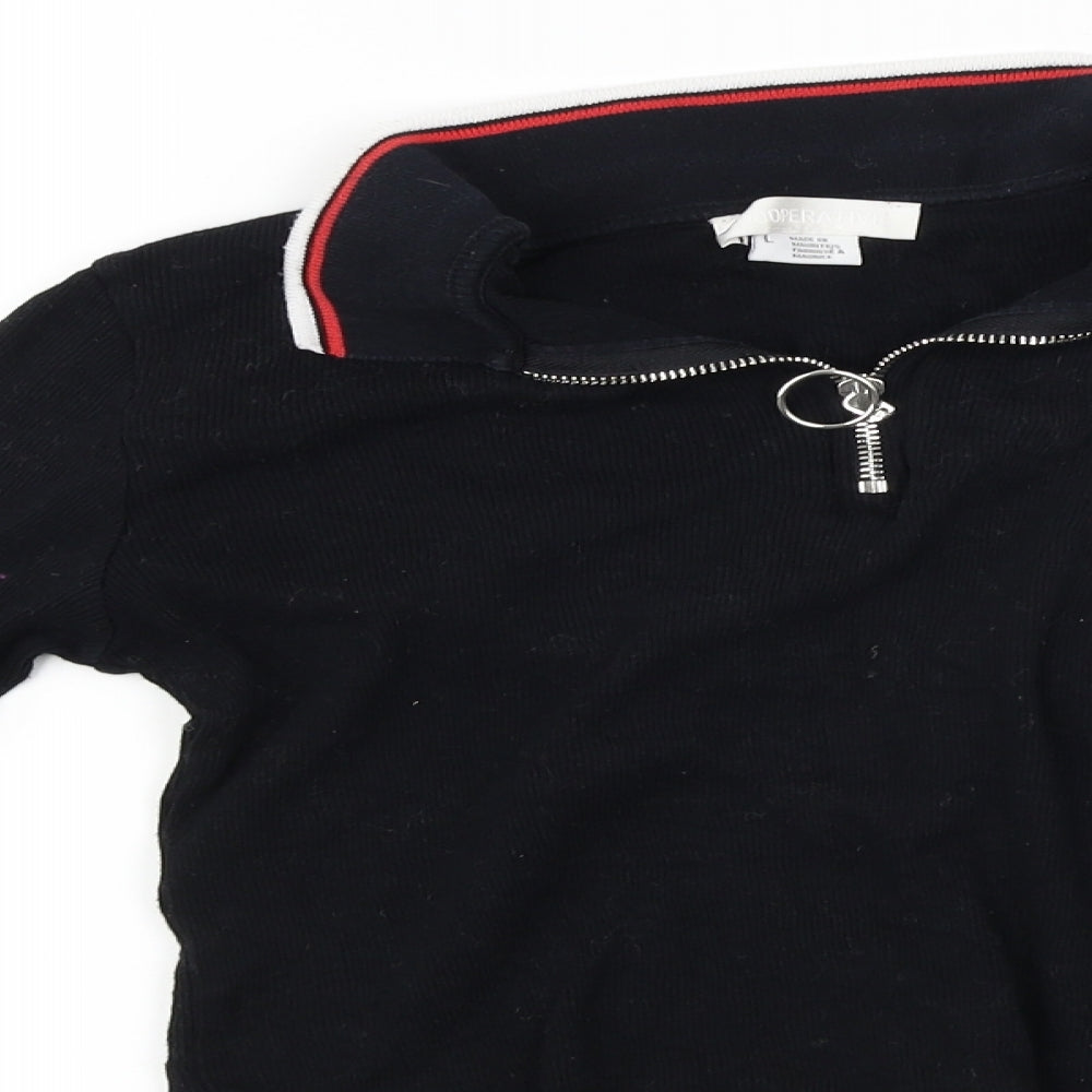 Cooperative  Womens Black   Basic T-Shirt Size L
