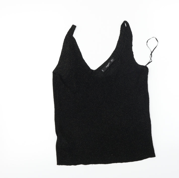 Mango Womens Black Basic T-Shirt Size S