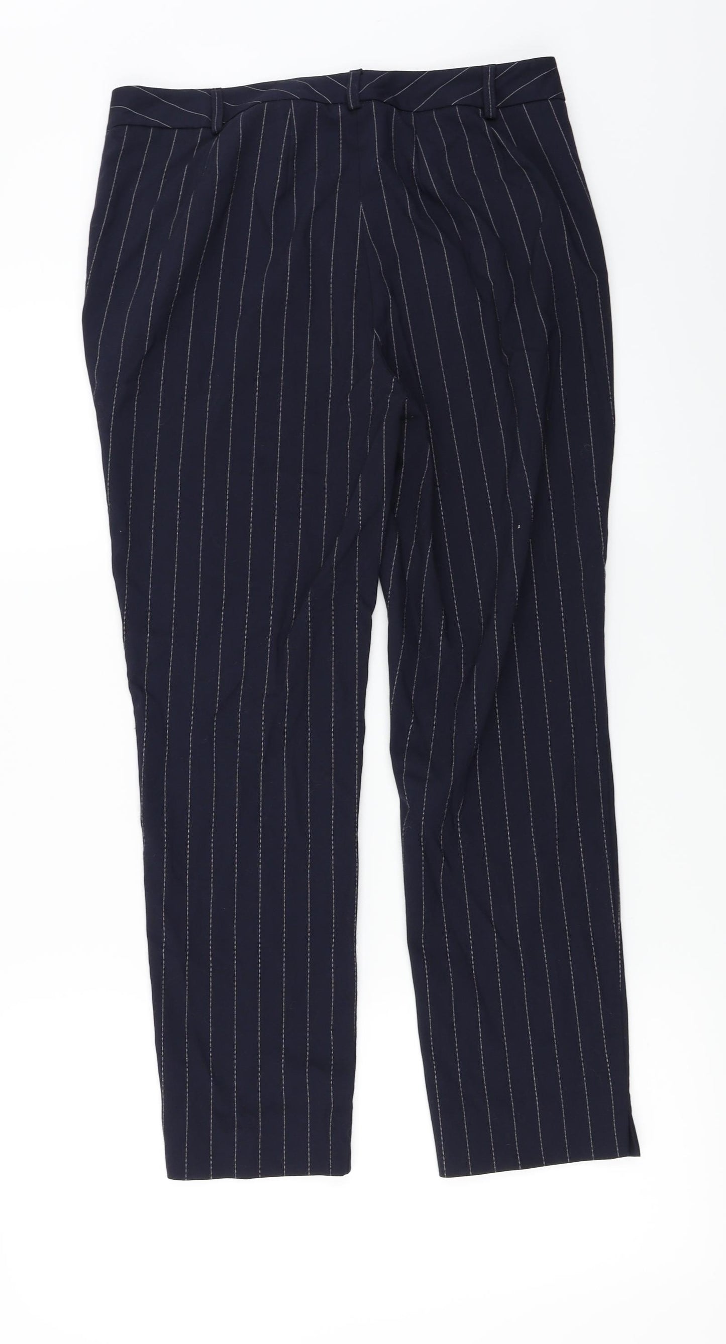Marks and Spencer  Womens Blue Striped  Trousers  Size 10 L23 in