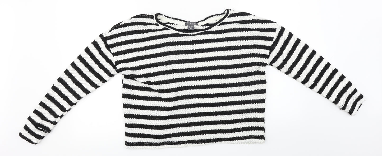 Primark  Womens White Striped  Pullover Jumper Size S