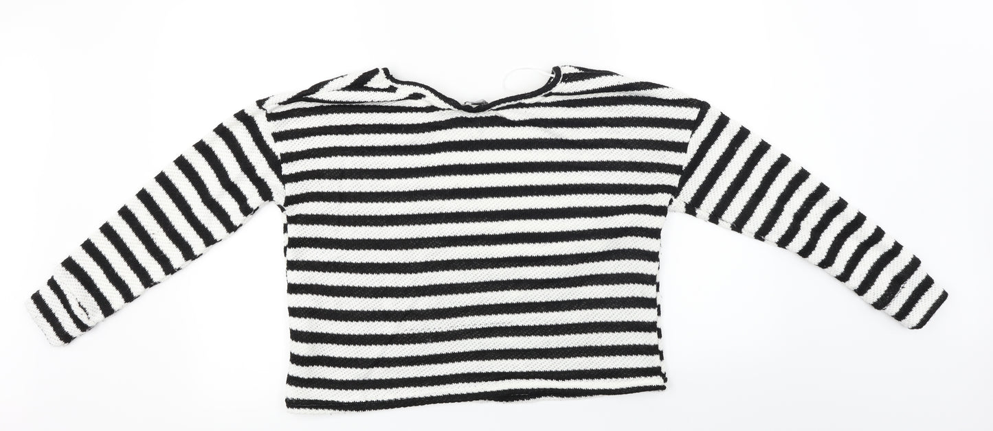 Primark  Womens White Striped  Pullover Jumper Size S
