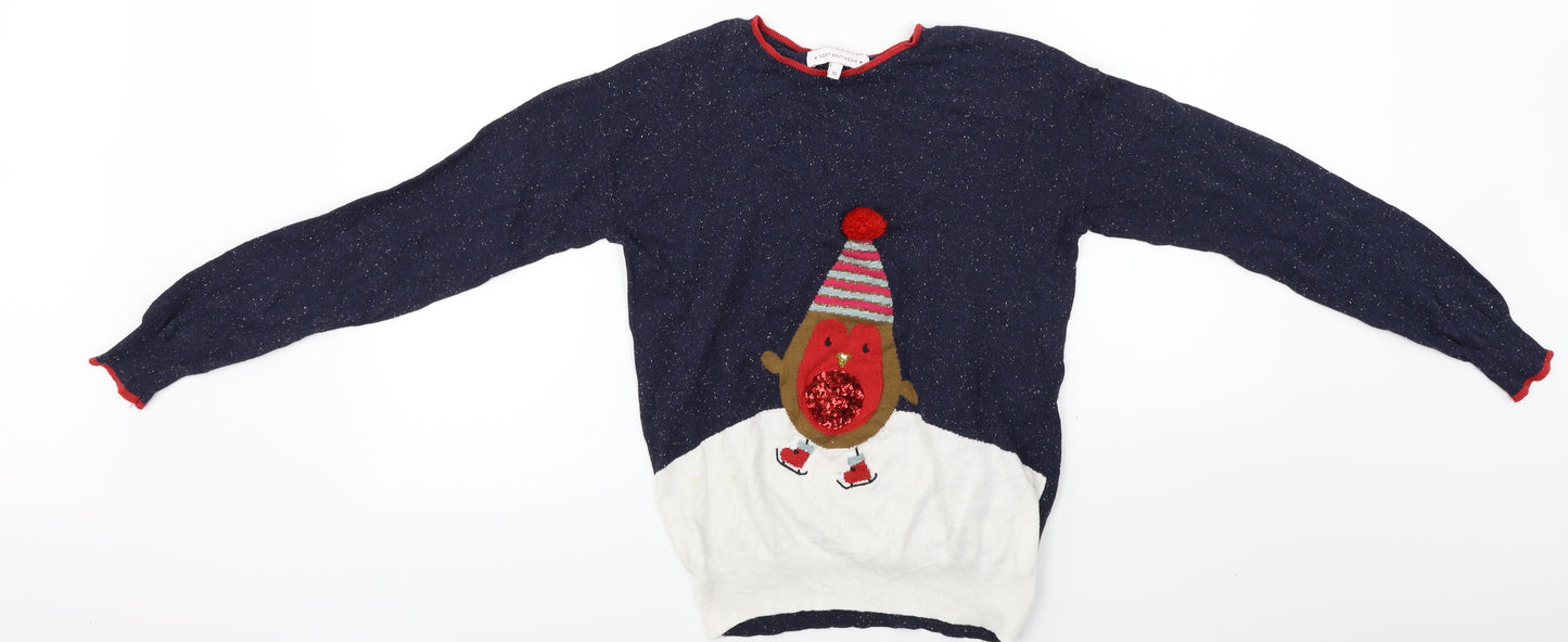 NEXT  Womens Blue   Pullover Jumper Size 10  - Christmas Jumper