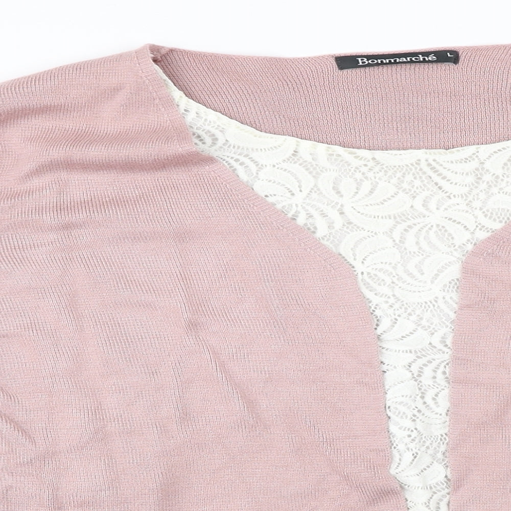 Bonmarché  Womens Pink   Pullover Jumper Size L