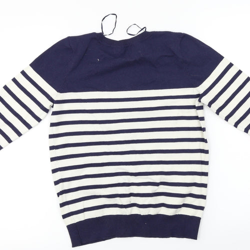 New Look  Womens Blue Striped  Cardigan Jumper Size 12