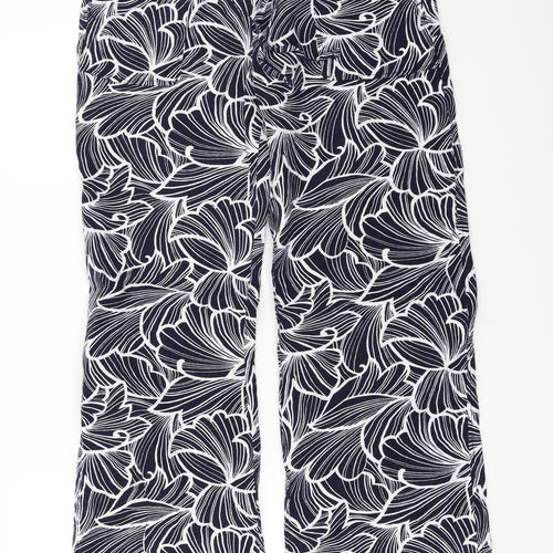 Marks and Spencer  Womens Blue Floral  Trousers  Size 10 L27 in