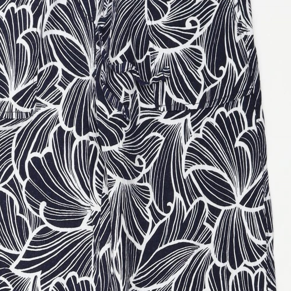 Marks and Spencer  Womens Blue Floral  Trousers  Size 10 L27 in