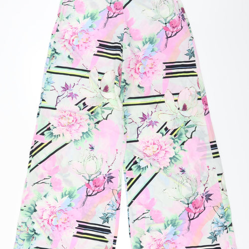River Island  Womens Pink Floral  Trousers  Size 6 L29 in