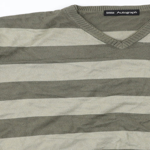 Marks and Spencer  Womens Brown Striped  Pullover Jumper Size L