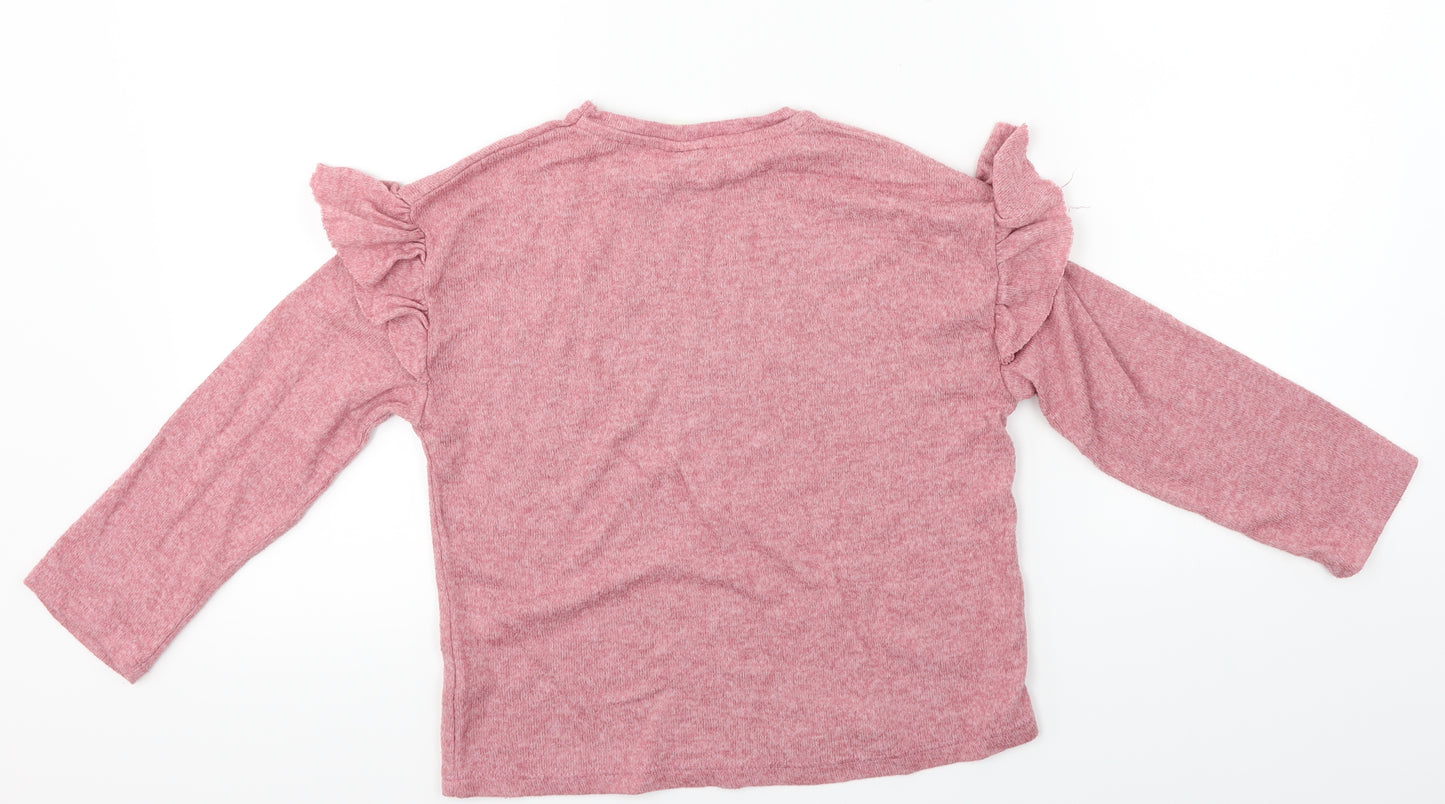 Zara  Girls Pink   Pullover Jumper Size 7 Years