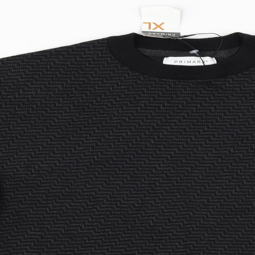 Primark  Mens Black   Pullover Jumper Size XL