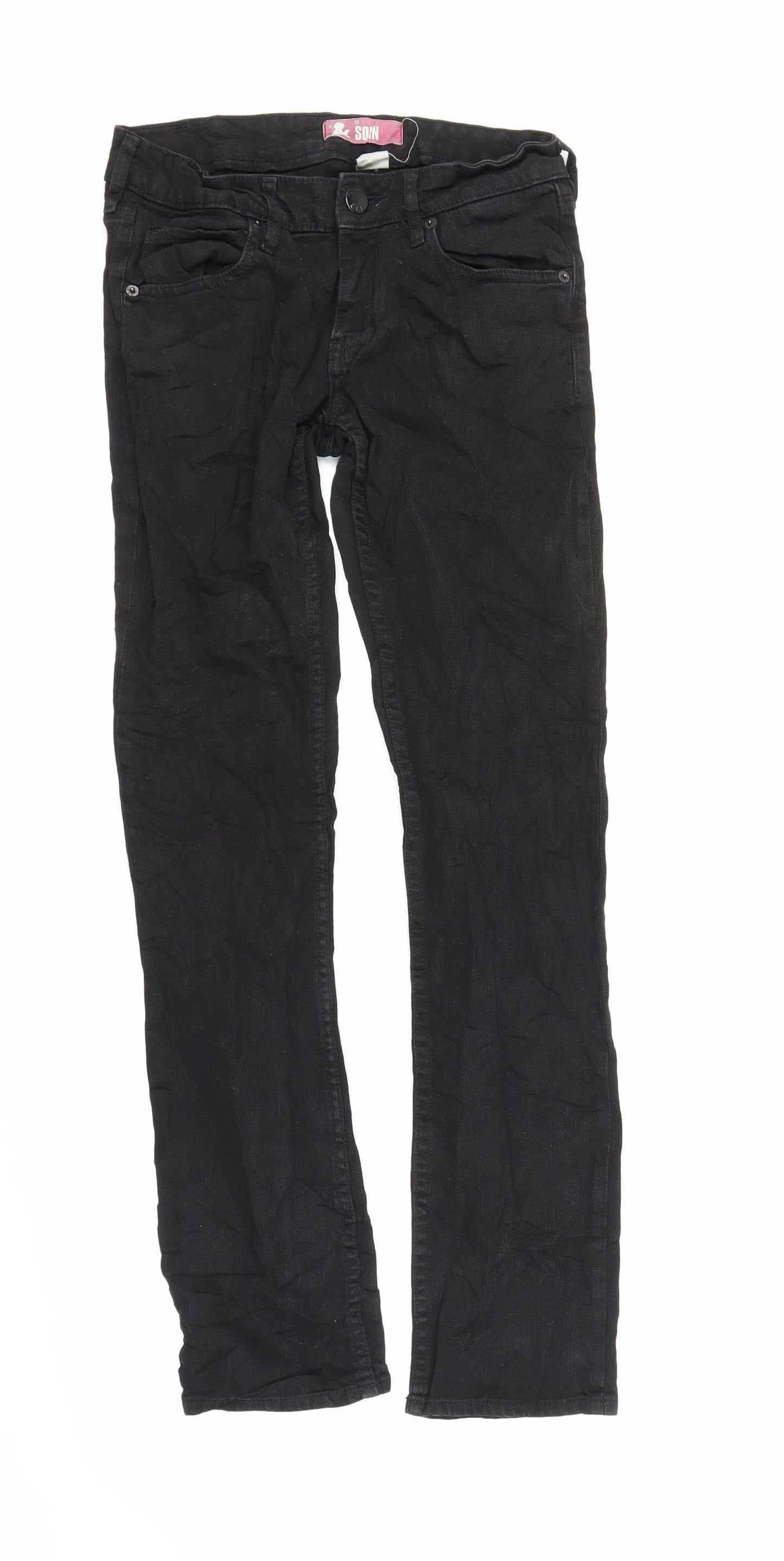Soin Boys Black  Denim Straight Jeans Size 15 Years
