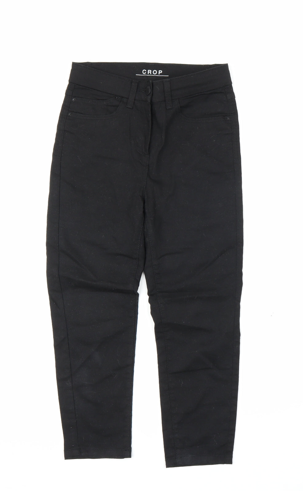 M&S Womens Black  Denim Cropped Jeans Size 8 L21 in