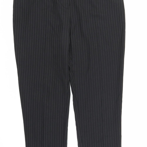 George Womens Black Striped  Trousers  Size 16 L27 in