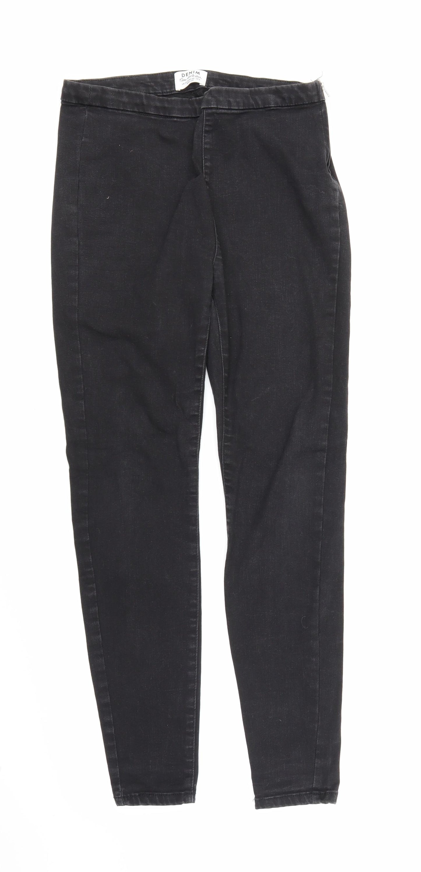 Miss Selfridge Womens Black  Denim Jegging Jeans Size 12 L32 in