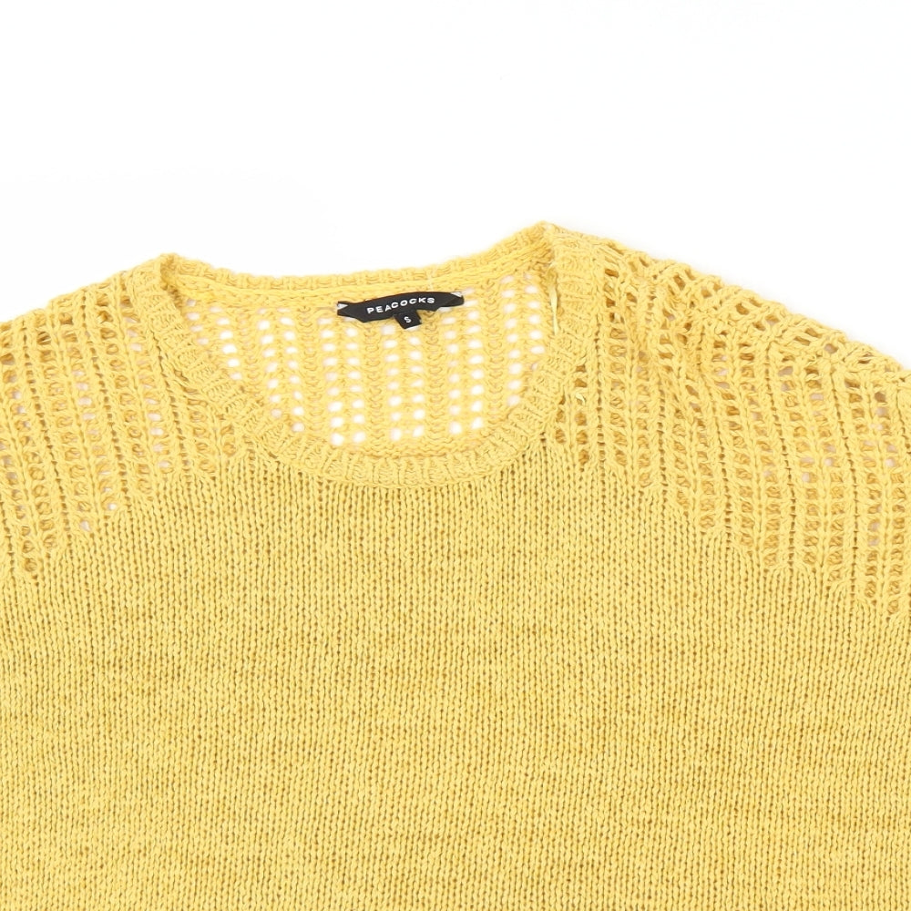 Peacocks Womens Yellow   Pullover Jumper Size S