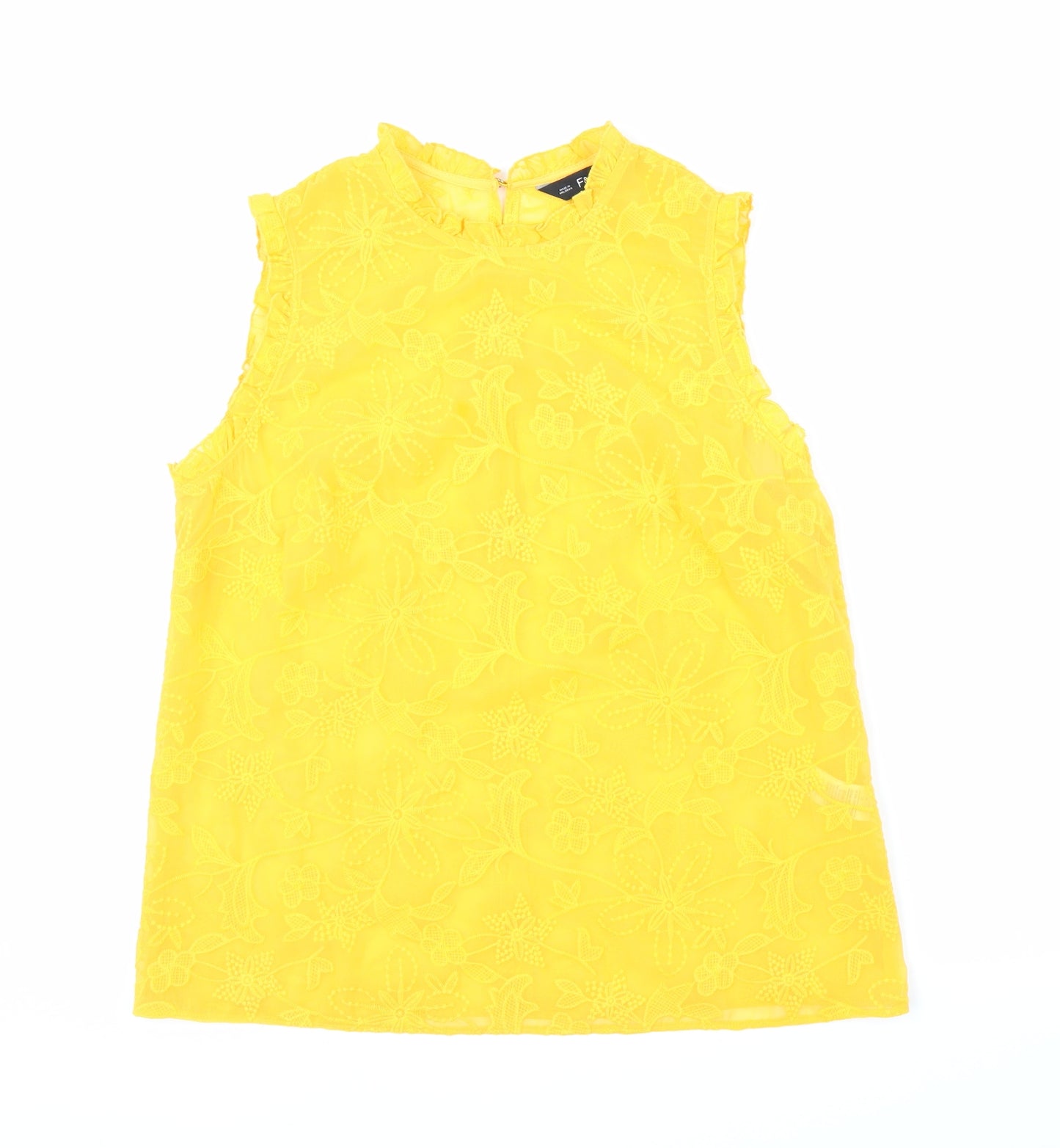 F&F Womens Yellow Floral  Basic Blouse Size 14
