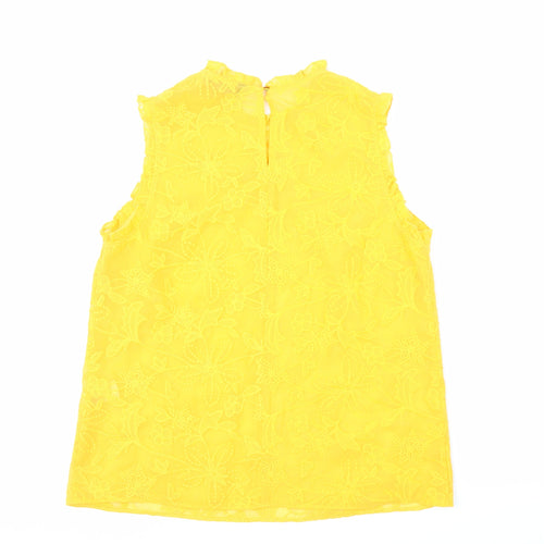 F&F Womens Yellow Floral  Basic Blouse Size 14