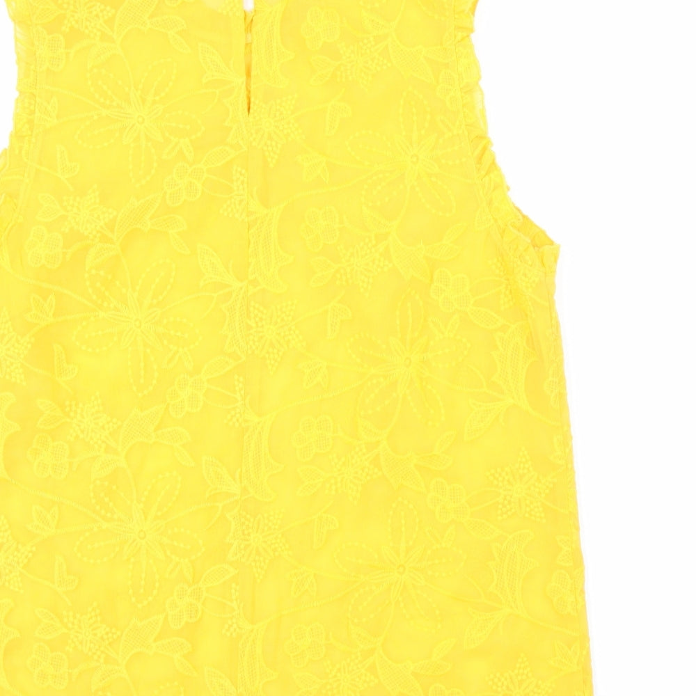 F&F Womens Yellow Floral  Basic Blouse Size 14