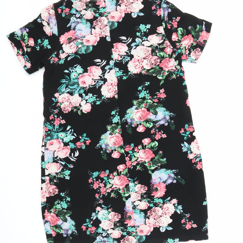 Poppy Lux Womens Black Floral  Sheath  Size 14