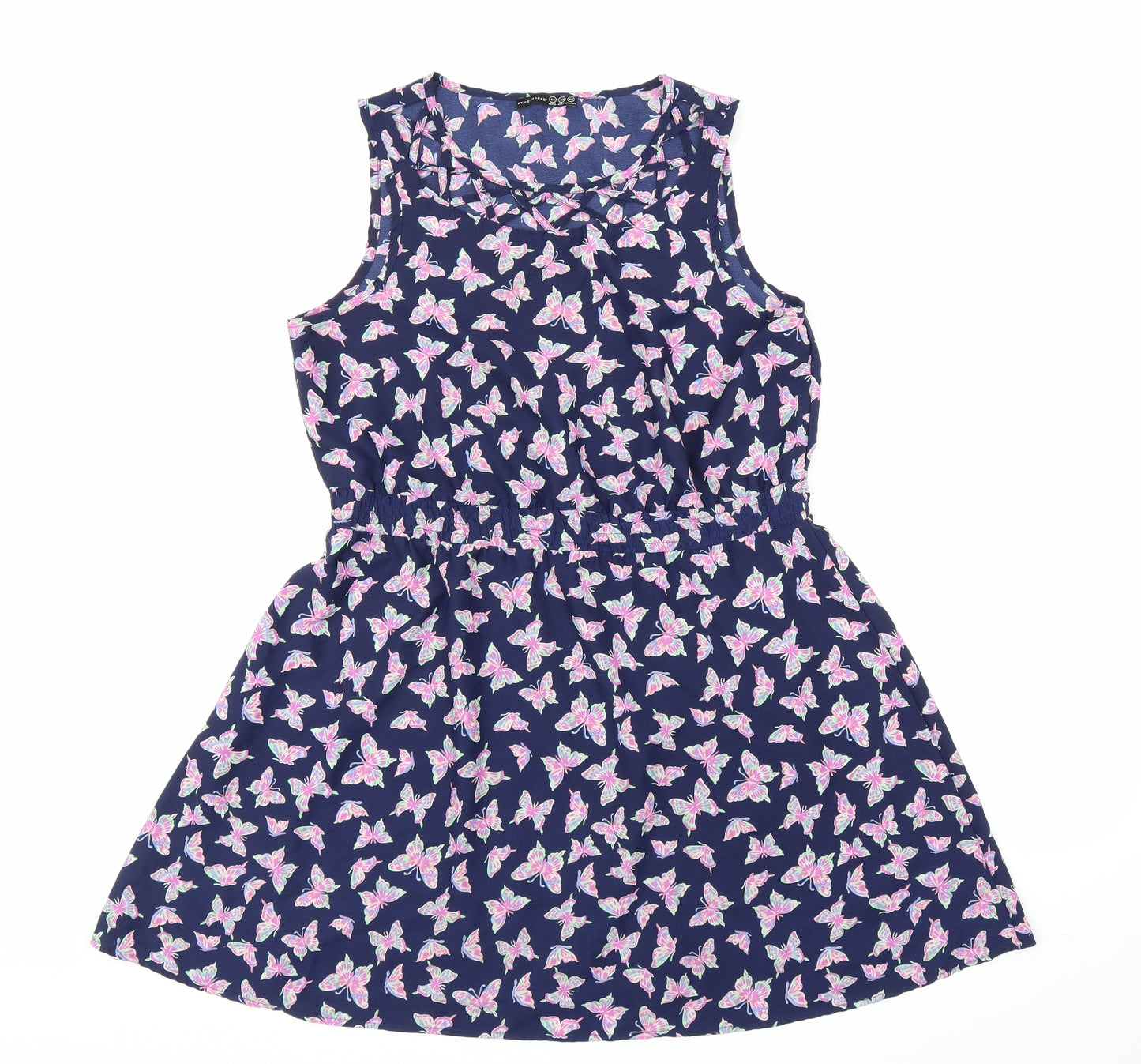 Primark Womens Purple Animal Print  A-Line  Size 14  - Butterflies